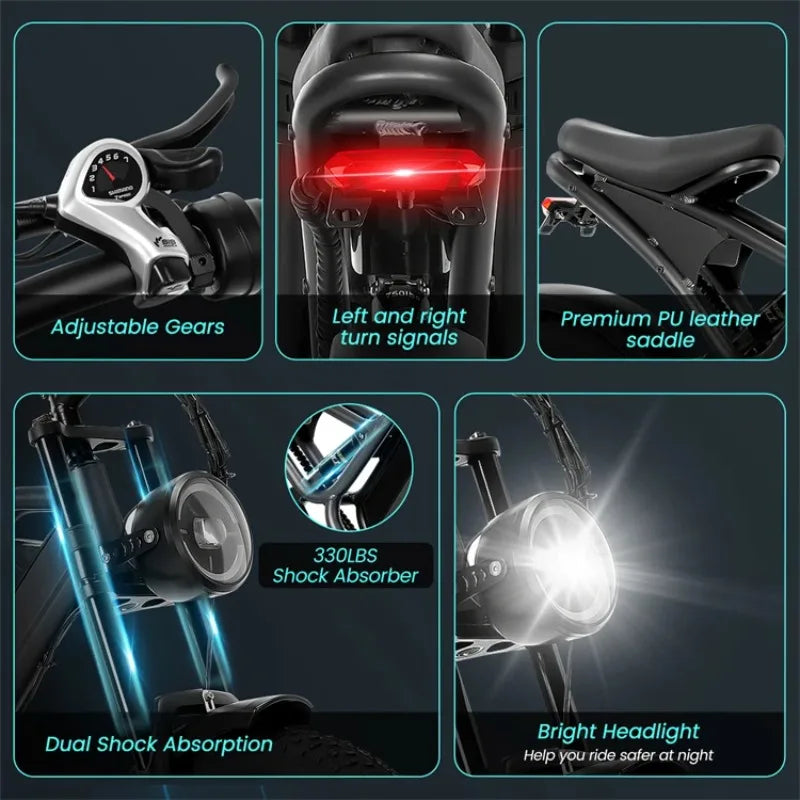 Brand New AiliFe K7 Full Suspension 20" 250w Electric Bicycle 1000w Electric Bike 1000w 48v Eu Warehouse Fat Tire EBike for All