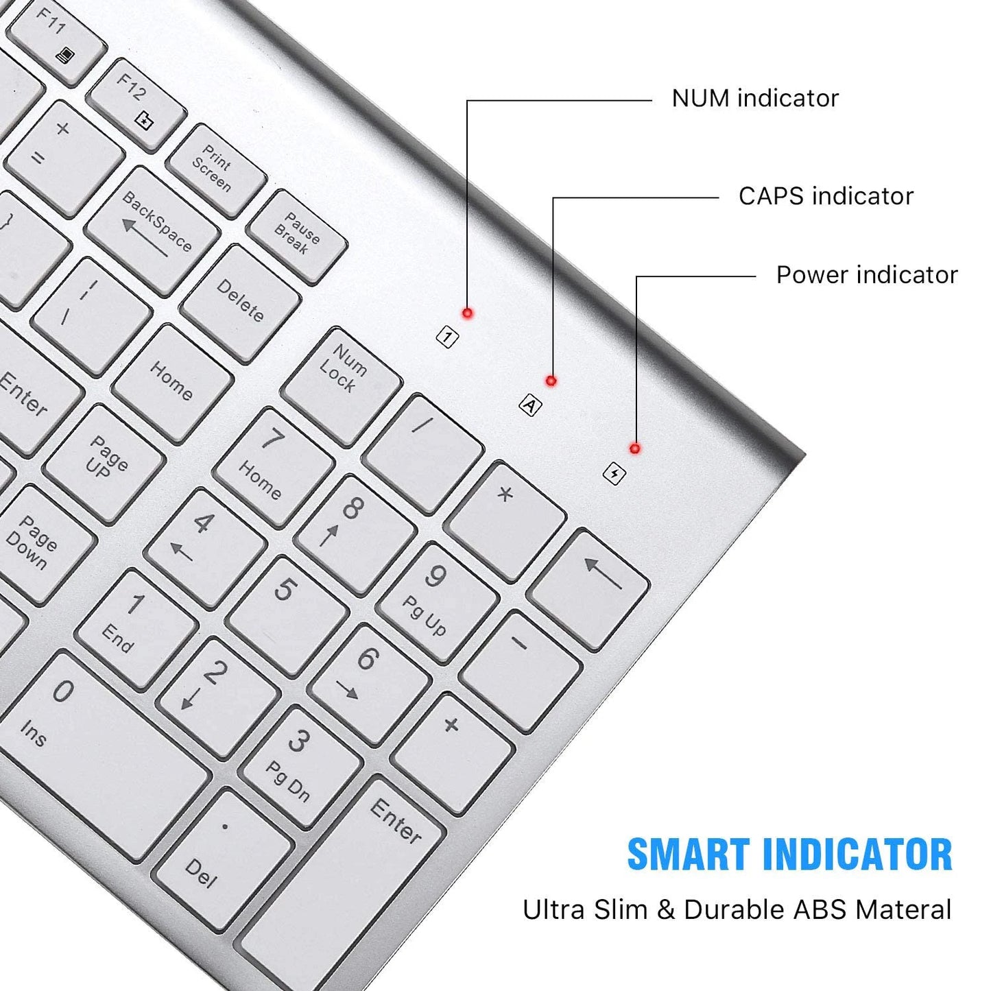 Israel Hebrew Wireless Keyboard Mouse Combos Ultra-Thin Multimedia Full-Size Keyboard and Mouse Low Noise for Notebook Laptop
