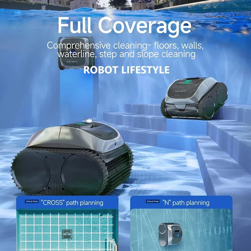 Wireless Robotic Swimming Pool Cleaner WYBOT C1 APP Control Clean Floor Wall Waterline Pools Cleaning Robot, Runing Time 120mins