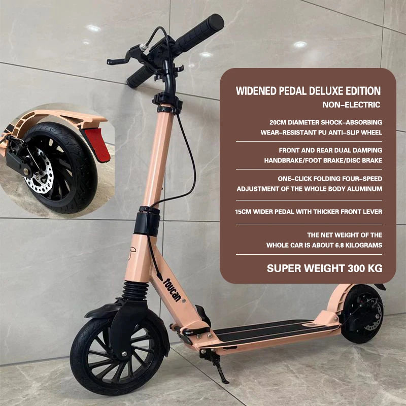 Upgraded adult scooter all-aluminum scooter Foldable Men & Women City Work Outdoor Sports Portable Pedal Scooter