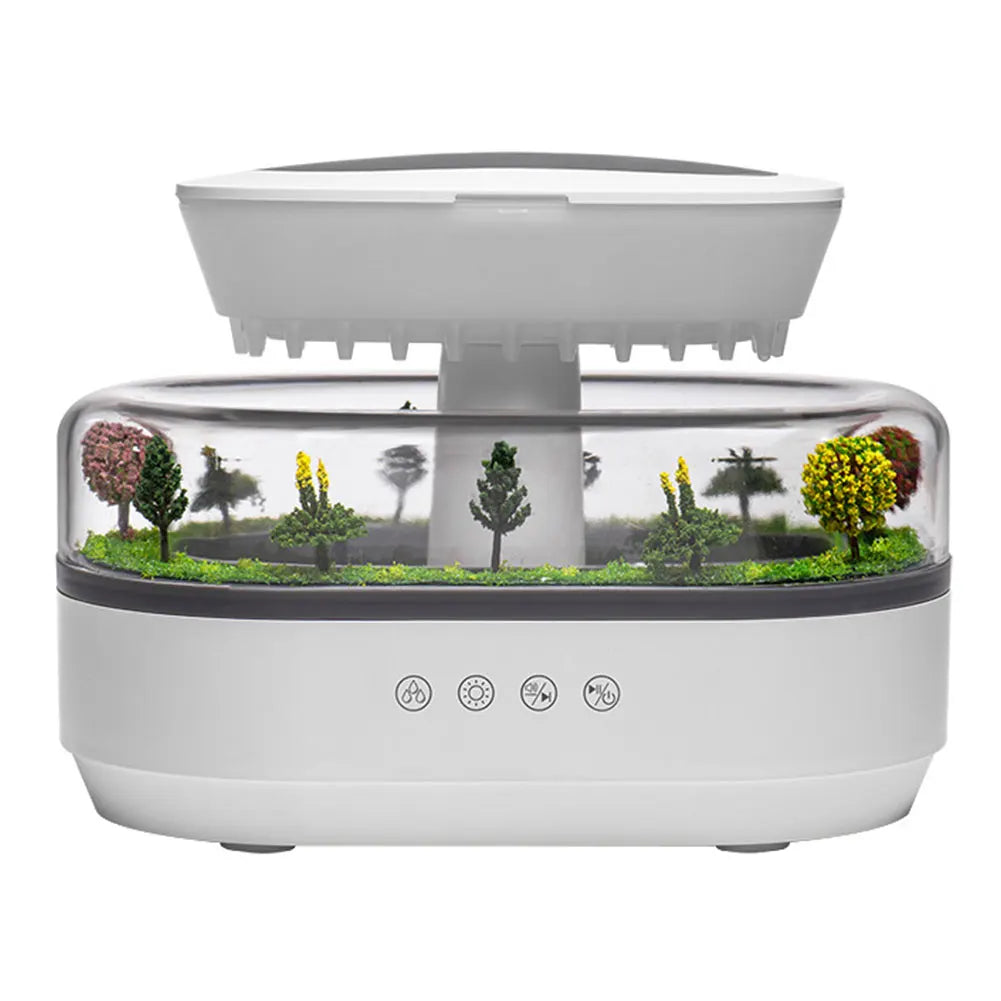 Rain Cloud Aroma Diffuser Zen Raindrop Air Humidifier Water Drip Micro Landscape Essential Oil Diffuser With 7 Color Night Light
