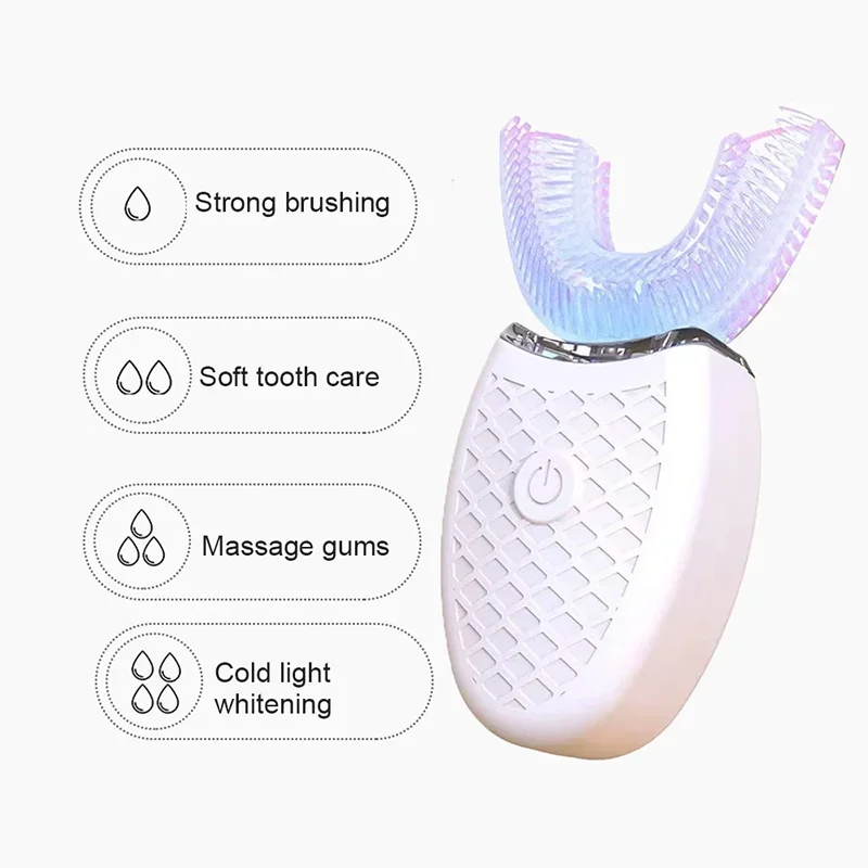 U Shape Degrees Intelligent Electric Toothbrush Sonic Automatic Tooth Brush 360 Degree Cleaning USB Charge Waterproof Toothbrush