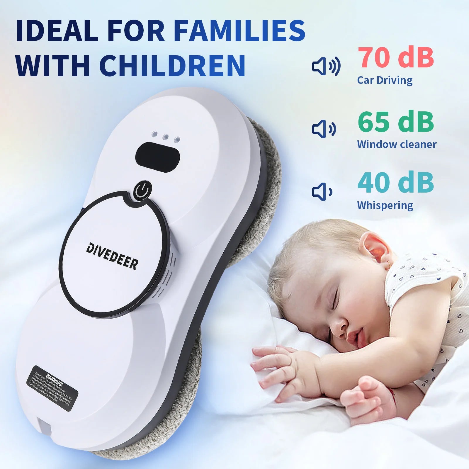 DIVEDEER Water spray window cleaning robot intelligent high-rise double-sided brushless motor glass cleaner spray type