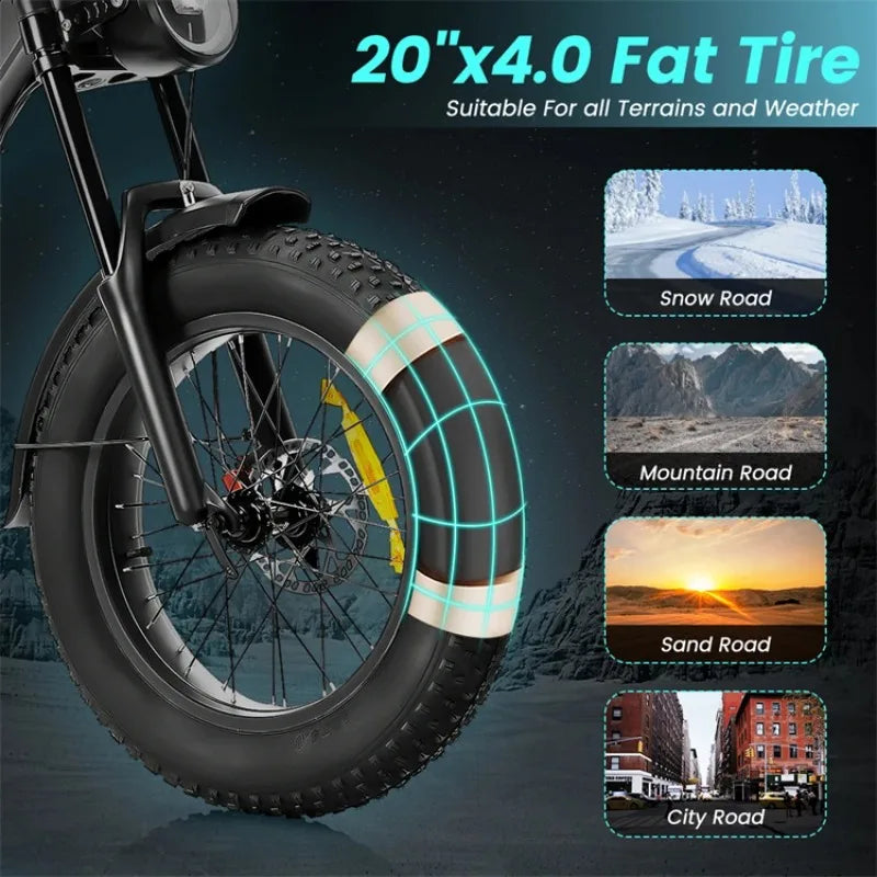 Brand New AiliFe K7 Full Suspension 20" 250w Electric Bicycle 1000w Electric Bike 1000w 48v Eu Warehouse Fat Tire EBike for All