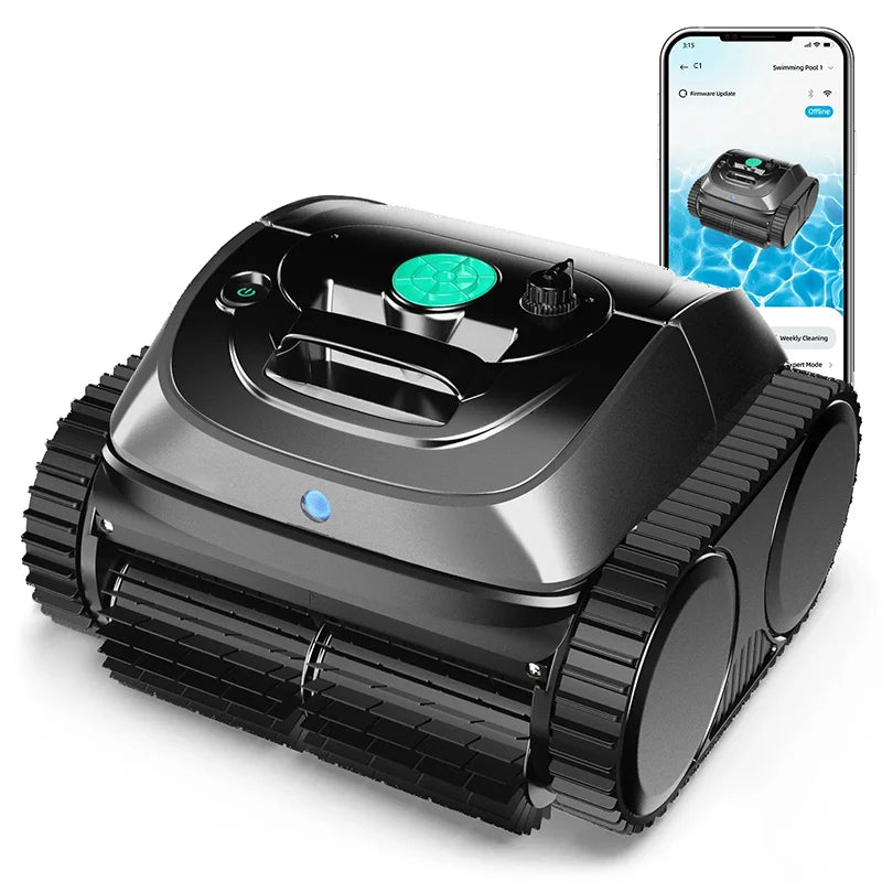 Wireless Robotic Swimming Pool Cleaner WYBOT C1 APP Control Clean Floor Wall Waterline Pools Cleaning Robot, Runing Time 120mins