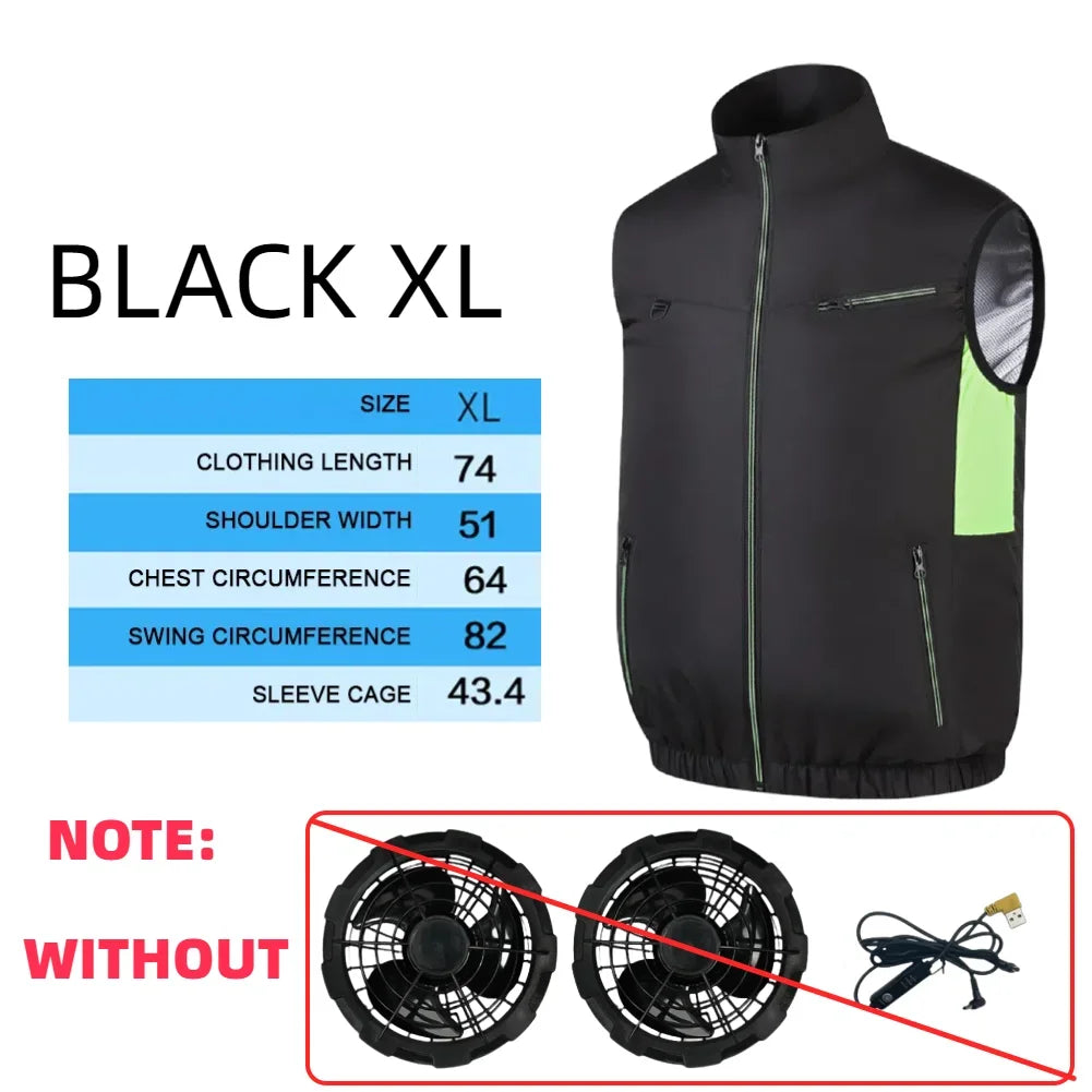 Fan vest Electric Cool Vest Cooling Fan Vest Air-conditioned Clothes Hiking Cooling 13 Hours High Temperature Work Fishing Vest
