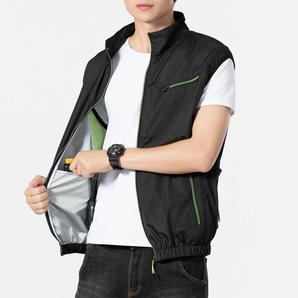 Fan vest Electric Cool Vest Cooling Fan Vest Air-conditioned Clothes Hiking Cooling 13 Hours High Temperature Work Fishing Vest