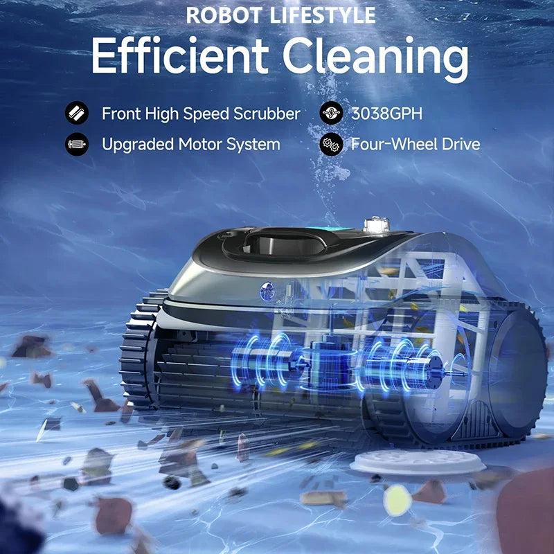 Wireless Robotic Swimming Pool Cleaner WYBOT C1 APP Control Clean Floor Wall Waterline Pools Cleaning Robot, Runing Time 120mins