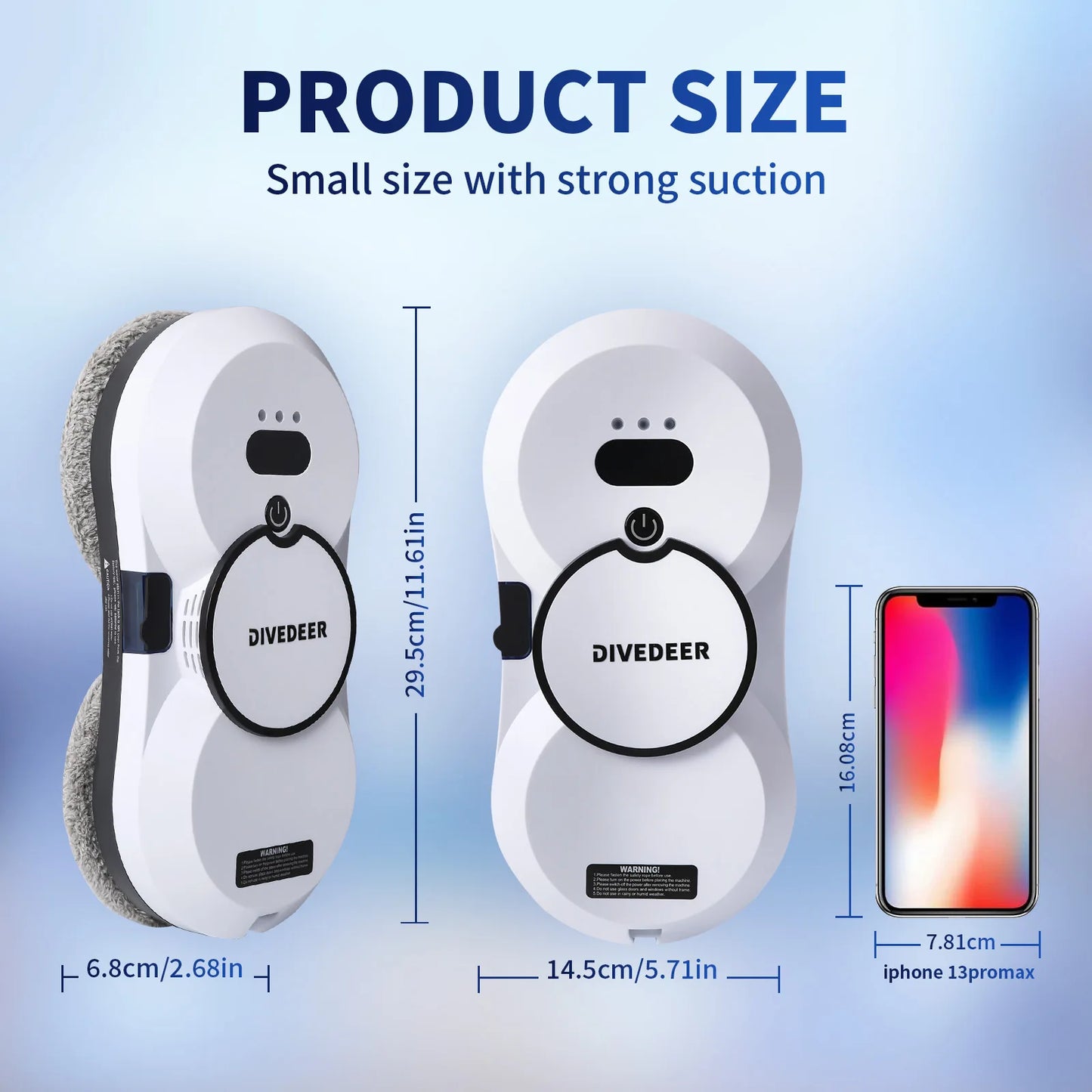 DIVEDEER Water spray window cleaning robot intelligent high-rise double-sided brushless motor glass cleaner spray type