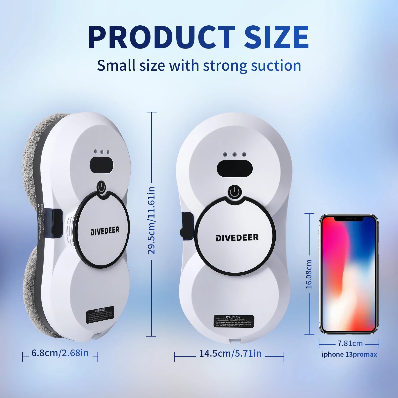 DIVEDEER Water spray window cleaning robot intelligent high-rise double-sided brushless motor glass cleaner spray type