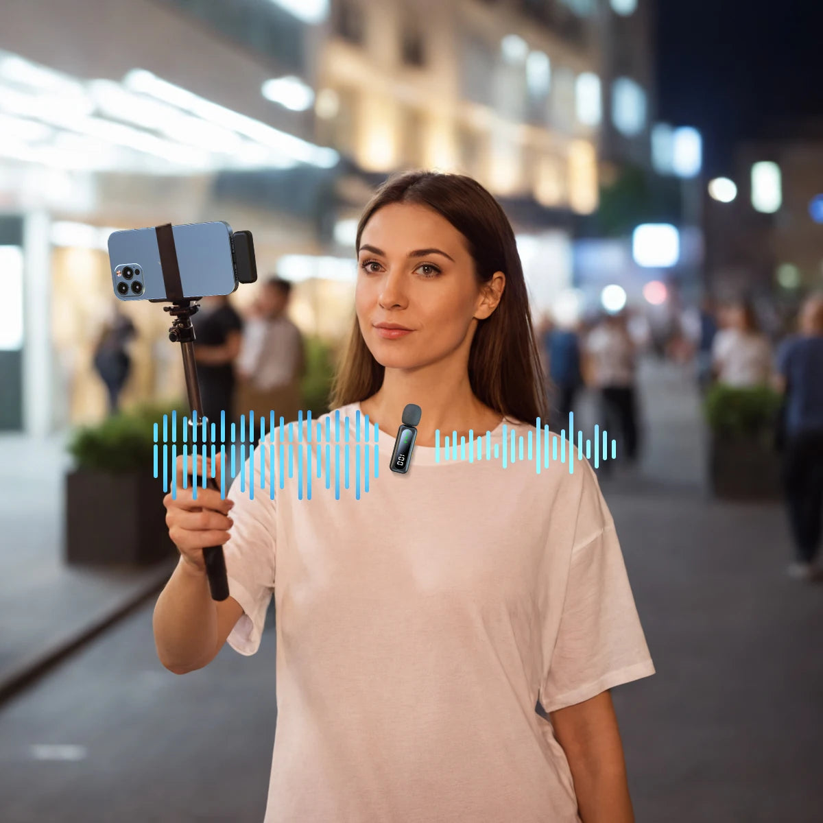 Xiaomi Mijia Wireless Lavalier Lapel Microphone Portable Noise Reduction Audio Recording Type-C for iPhone15-16 Android PC Live