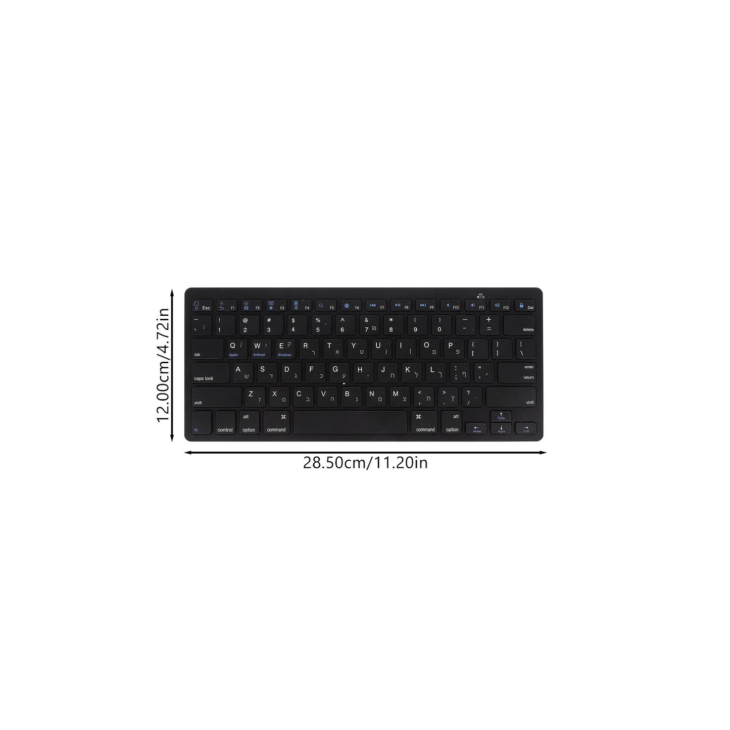 Hebrew Keyboard Office Portable Mechanical Wireless Laptop Computer Accessory Silent Abs For Phone Work