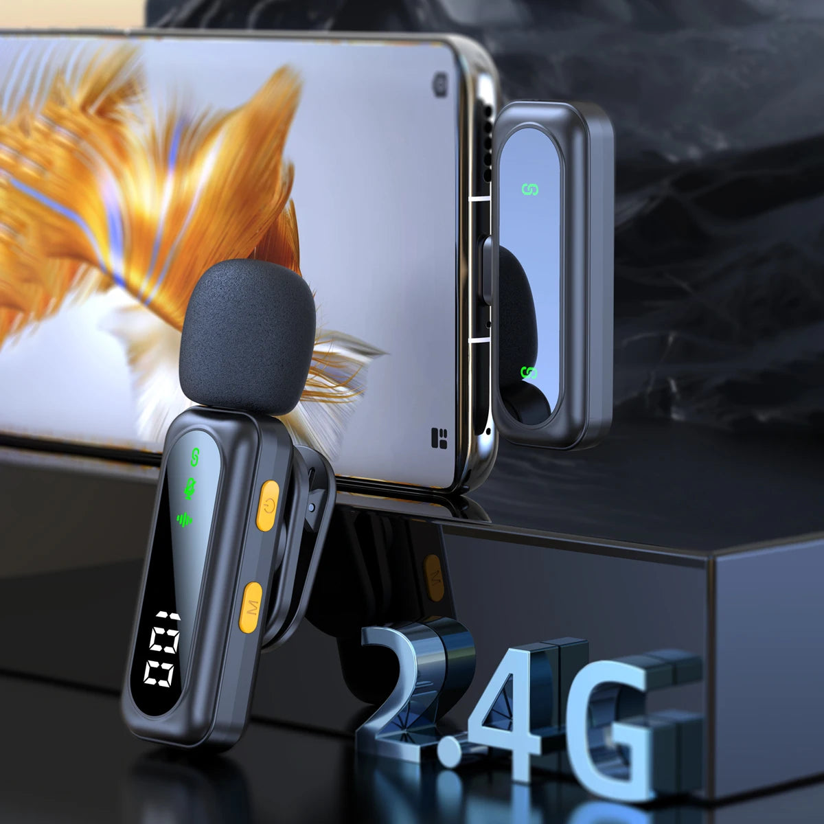 Xiaomi Mijia Wireless Lavalier Lapel Microphone Portable Noise Reduction Audio Recording Type-C for iPhone15-16 Android PC Live