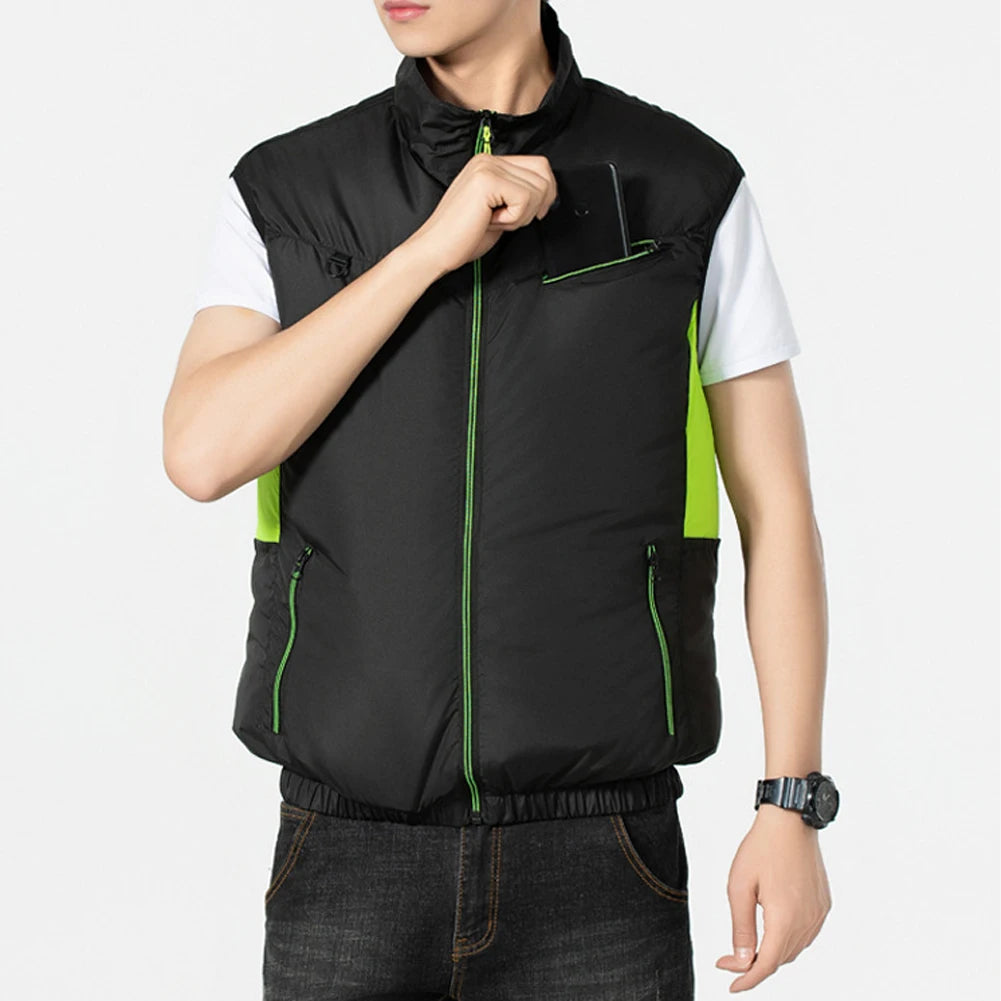 Fan vest Electric Cool Vest Cooling Fan Vest Air-conditioned Clothes Hiking Cooling 13 Hours High Temperature Work Fishing Vest