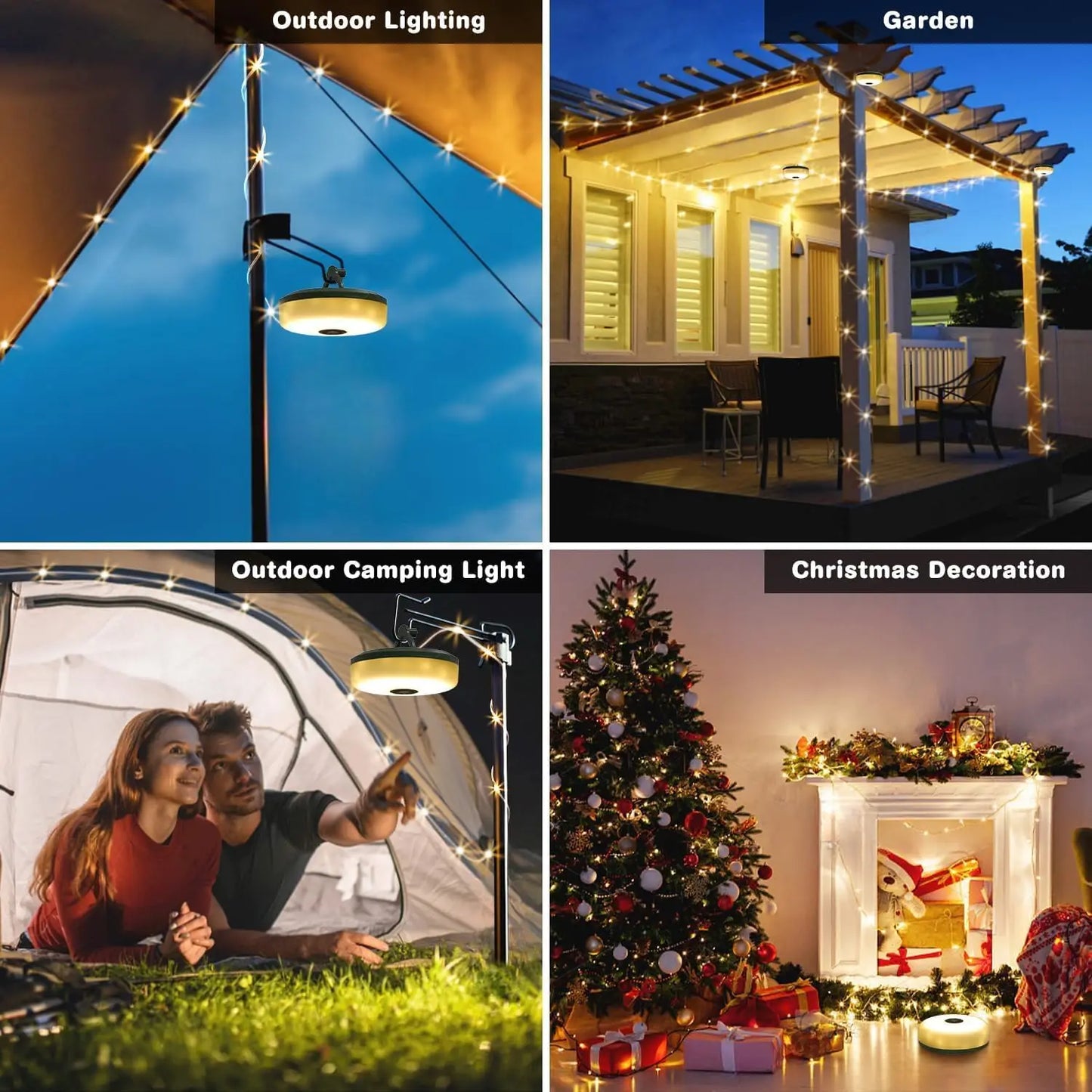 Outdoor Camping Light USB Rechargeable Waterproof Light Chain Portable and Scalable Suspended Sky Tent Atmosphere String Light